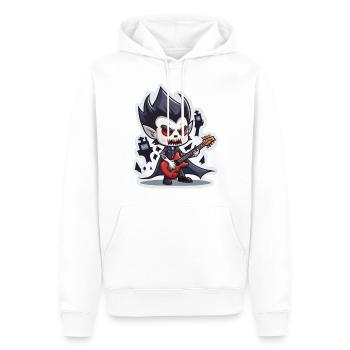 Vampire grattant la guitare - Sweat à capuche Premium bio Homme - blanc - Devant - Nico (187cm)