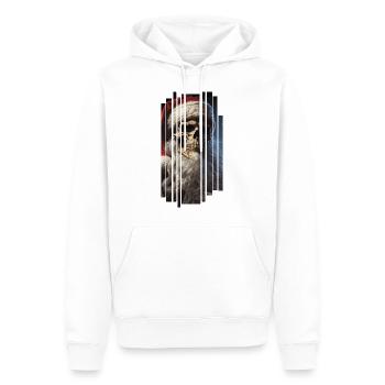 Dark Spell: Le crâne du Père Noël Crâne - Sweat à capuche Premium bio Homme - blanc - Devant - Nico (187cm)