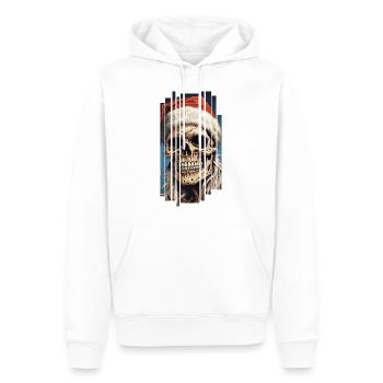 Dark Spell: Le crâne du Père Noël Crâne - Sweat à capuche Premium bio Homme - blanc - Devant - Nico (187cm)