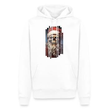 Dark Spell: Le crâne du Père Noël Crâne - Sweat à capuche Premium bio Homme - blanc - Devant - Nico (187cm)