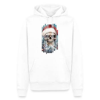 Dark Spell: Le crâne du Père Noël Crâne - Sweat à capuche Premium bio Homme - blanc - Devant - Nico (187cm)
