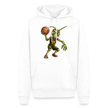 Sauterelle de basket-ball - Sweat à capuche Premium bio Homme - blanc - Devant - Nico (187cm)
