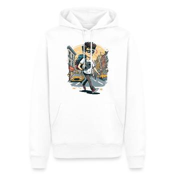 Der urbane Fotograf - Männer Premium Bio Hoodie - Weiß - Vorne - Nico (187cm)