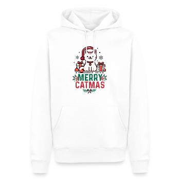 Frohe Katzen, frohe Weihnachten - Männer Premium Bio Hoodie - Weiß - Vorne - Nico (187cm)