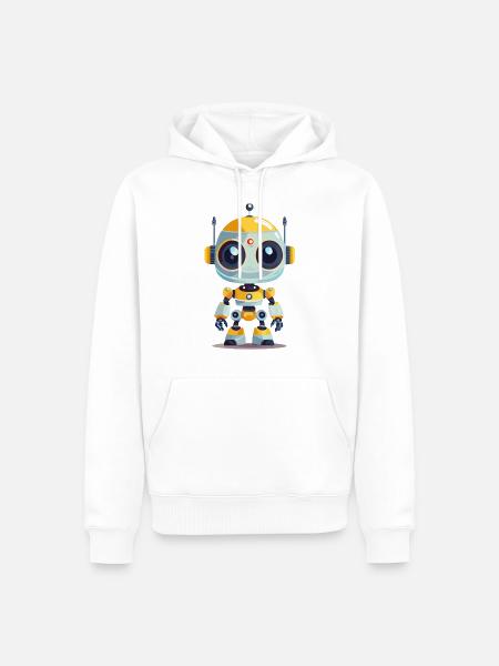 A cute robot - Men’s Premium Organic Hoodie - white