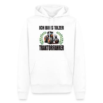 Proud Tractor Driver Funny Tractor Driver - Men’s Premium Organic Hoodie - white - Front - Nico (187cm)