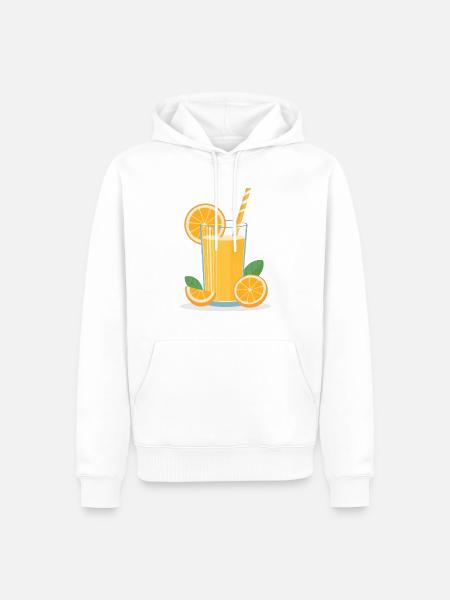 Orange juice - Men’s Premium Organic Hoodie - white