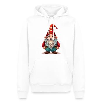 Gnome mignon adapté pour Noël - Sweat à capuche Premium bio Homme - blanc - Devant - Nico (187cm)