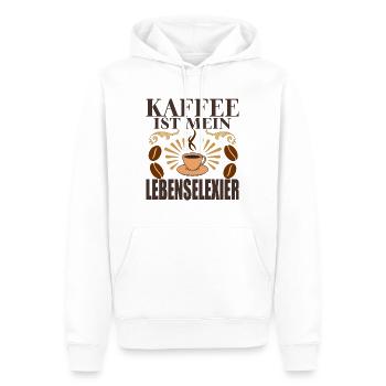 Kaffee Lebenselixier Spruch - Männer Premium Bio Hoodie - Weiß - Vorne - Nico (187cm)