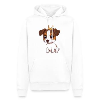 Jack Russell Terrier Chien avec Couronne - Sweat à capuche Premium bio Homme - blanc - Devant - Nico (187cm)