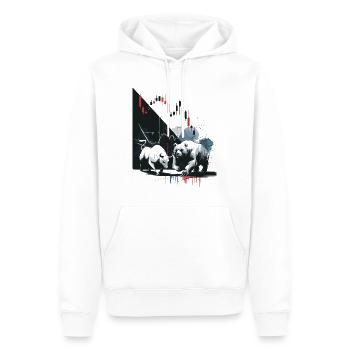 Bull vs. Bear Stock Market Motive – Trading & Investmen - Men’s Premium Organic Hoodie - white - Front - Nico (187cm)