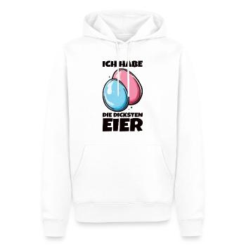 Eier Dicke Eier Ostern Spruch Ostereier - Männer Premium Bio Hoodie - Weiß - Vorne - Nico (187cm)