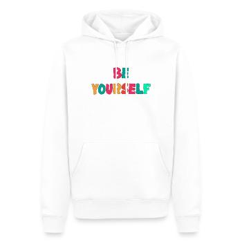 Soyez vous-même - dicton de motivation - Sweat à capuche Premium bio Homme - blanc - Devant - Nico (187cm)