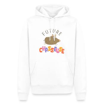 Future chasseuse annonce grossesse bebe fille - Sweat à capuche Premium bio Homme - blanc - Devant - Nico (187cm)
