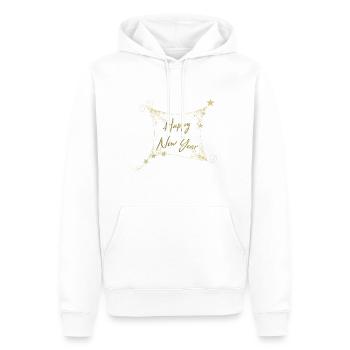 BONNE ANNÉE - Sweat à capuche Premium bio Homme - blanc - Devant - Nico (187cm)