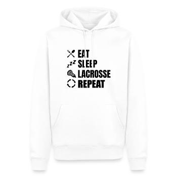 Eat Sleep Lacrosse Repeat - Männer Premium Bio Hoodie - Weiß - Vorne - Nico (187cm)
