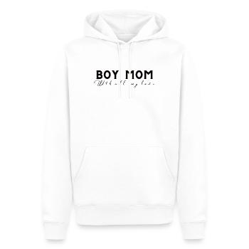 boy mom - Männer Premium Bio Hoodie - Weiß - Vorne - Nico (187cm)