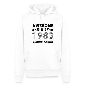 Awesome Since 1983 Limited Edition Birthday 40 - Männer Premium Bio Hoodie - Weiß - Vorne - Nico (187cm)