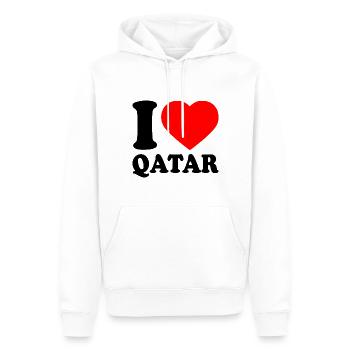I love qatar - Männer Premium Bio Hoodie - Weiß - Vorne - Nico (187cm)