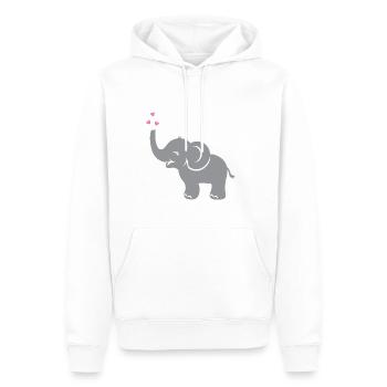 Funny bébé éléphant avec des coeurs - Sweat à capuche Premium bio Homme - blanc - Devant - Nico (187cm)