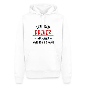 Dreher Lustiger Spruch Job Drehmaschinen Geschenk - Männer Premium Bio Hoodie - Weiß - Vorne - Nico (187cm)