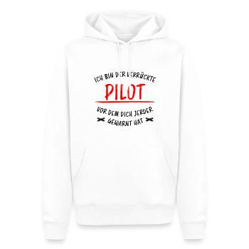 Pilot Lustiger Spruch Flugplatz Flugsport Geschenk - Männer Premium Bio Hoodie - Weiß - Vorne - Nico (187cm)