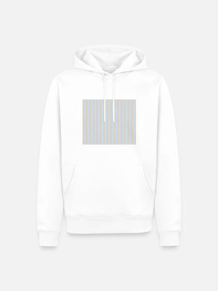 Stripes Beige Light Blue - Men’s Premium Organic Hoodie - white