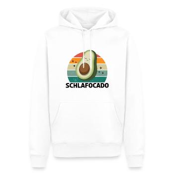 Schlafocado - Coucher de soleil vintage - Sweat à capuche Premium bio Homme - blanc - Devant - Nico (187cm)