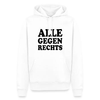 Alle gegen rechts - Männer Premium Bio Hoodie - Weiß - Vorne - Nico (187cm)