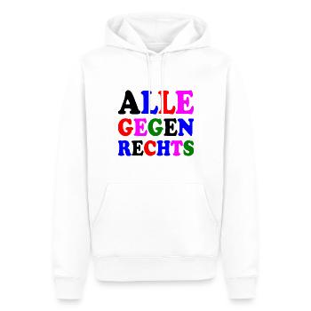 Alle gegen rechts - Männer Premium Bio Hoodie - Weiß - Vorne - Nico (187cm)