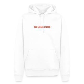 DER LIEBESKASPER - Männer Premium Bio Hoodie - Weiß - Vorne - Nico (187cm)