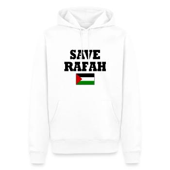 Save rafah - Männer Premium Bio Hoodie - Weiß - Vorne - Nico (187cm)