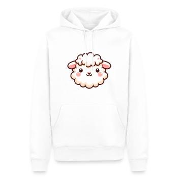 Conception de dessin animé mignon moelleux de visage de mouton - Sweat à capuche Premium bio Homme - blanc - Devant - Nico (187cm)