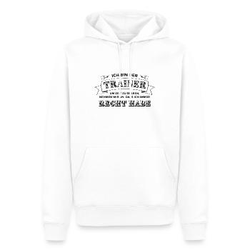 Ich bin der Trainer. Ich habe Recht. - Männer Premium Bio Hoodie - Weiß - Vorne - Nico (187cm)