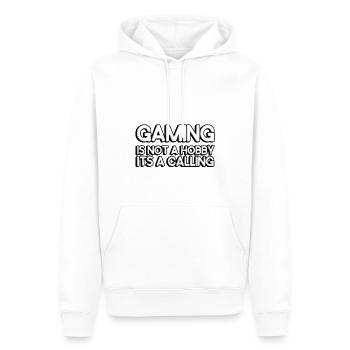 Gaming is not a hobby, it's a calling - Männer Premium Bio Hoodie - Weiß - Vorne - Nico (187cm)