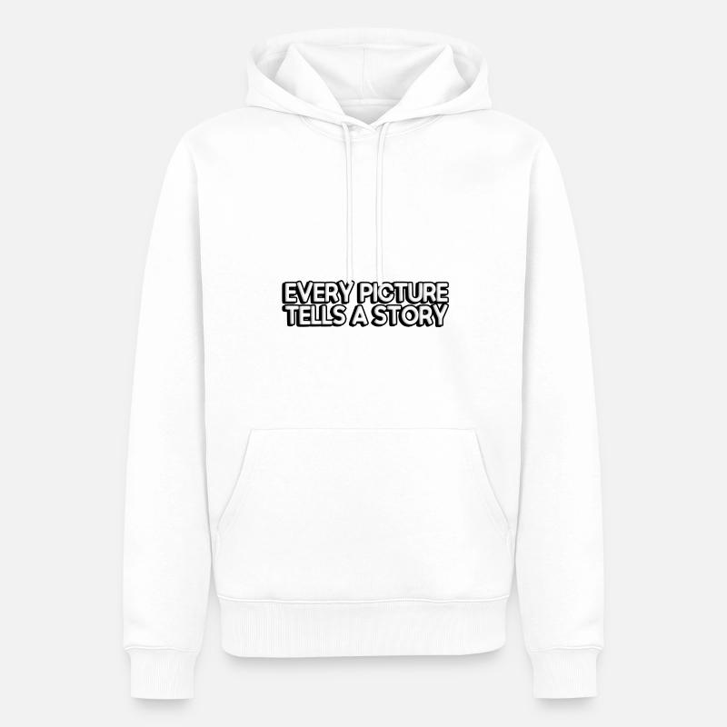 Chaque image raconte une histoire - Sweat à capuche Premium bio Homme - blanc