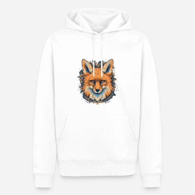Fuchs - Männer Premium Bio Hoodie - Weiß
