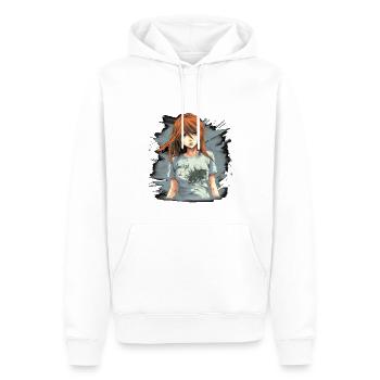 Anime Girl - Sweat à capuche Premium bio Homme - blanc - Devant - Nico (187cm)