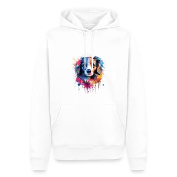 Chien - Sweat à capuche Premium bio Homme - blanc - Devant - Nico (187cm)