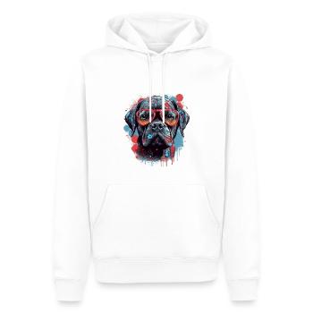 Chien - Sweat à capuche Premium bio Homme - blanc - Devant - Nico (187cm)