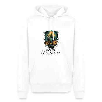 Halloween - Happy Halloween - Männer Premium Bio Hoodie - Weiß - Vorne - Nico (187cm)