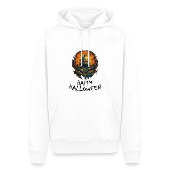 Halloween - Happy Halloween - Männer Premium Bio Hoodie - Weiß - Vorne - Nico (187cm)
