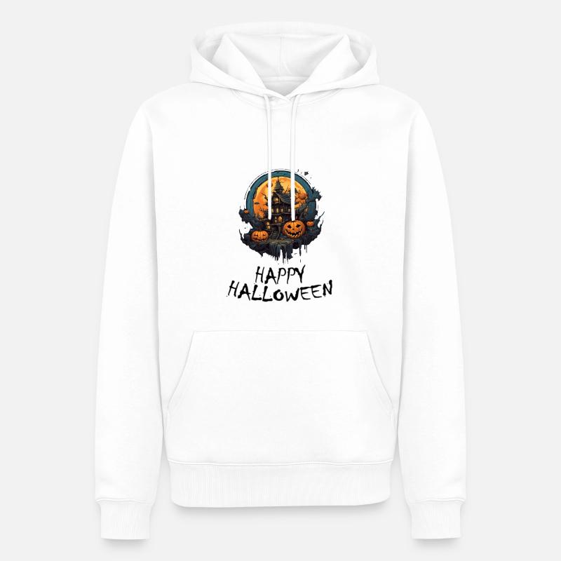 Halloween - Joyeux Halloween - Sweat à capuche Premium bio Homme - blanc