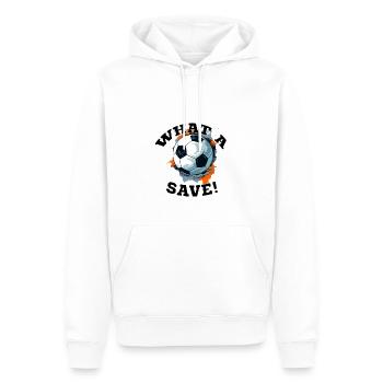 Balle de football - Quelle sauvegarde! - Sweat à capuche Premium bio Homme - blanc - Devant - Nico (187cm)