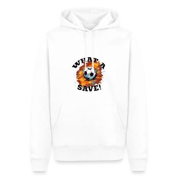 Balle de football - Quelle sauvegarde! - Sweat à capuche Premium bio Homme - blanc - Devant - Nico (187cm)