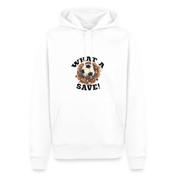 Balle de football - Quelle sauvegarde! - Sweat à capuche Premium bio Homme - blanc - Devant - Nico (187cm)