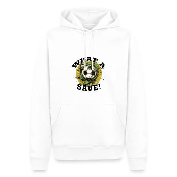 Fußball ball - What a Save! - Männer Premium Bio Hoodie - Weiß - Vorne - Nico (187cm)