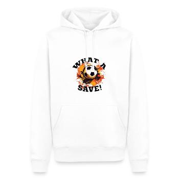 Balle de football - Quelle sauvegarde! - Sweat à capuche Premium bio Homme - blanc - Devant - Nico (187cm)