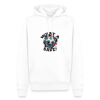 Balle de football - Quelle sauvegarde! - Sweat à capuche Premium bio Homme - blanc - Devant - Nico (187cm)