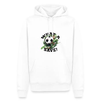 Balle de football - Quelle sauvegarde! - Sweat à capuche Premium bio Homme - blanc - Devant - Nico (187cm)